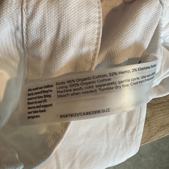 Eileen Fisher Cotton Hemp Tapered Pant White 12 - Picture 7 of 10